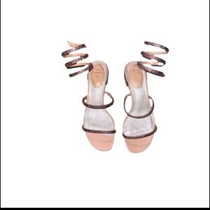 Rene Caovilla Crystal Embellished Venezia Ankle Wrap Sandals Size 36EU| 6US